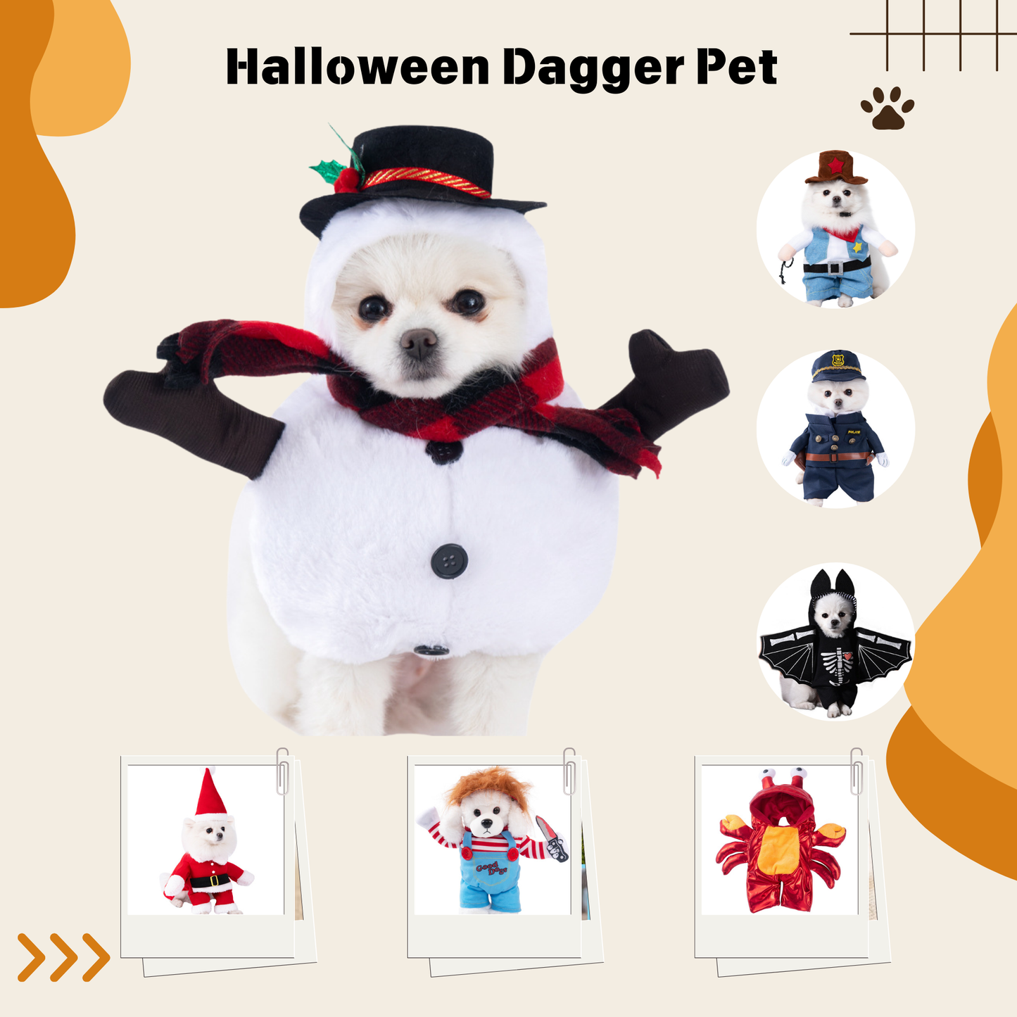 1PCS Halloween Dagger Pet Transformation Dress Festival Funny