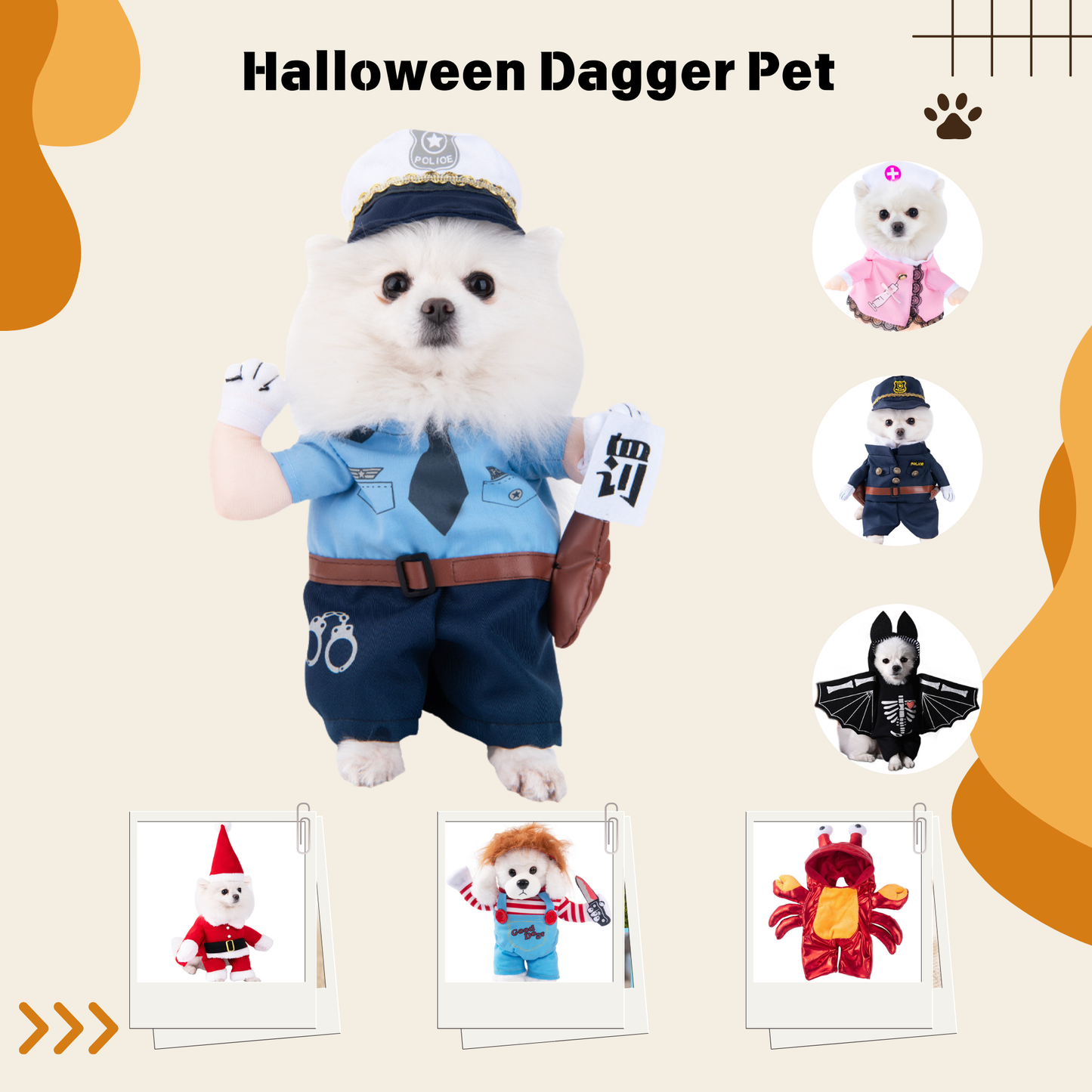 1PCS Halloween Dagger Pet Transformation Dress Festival Funny