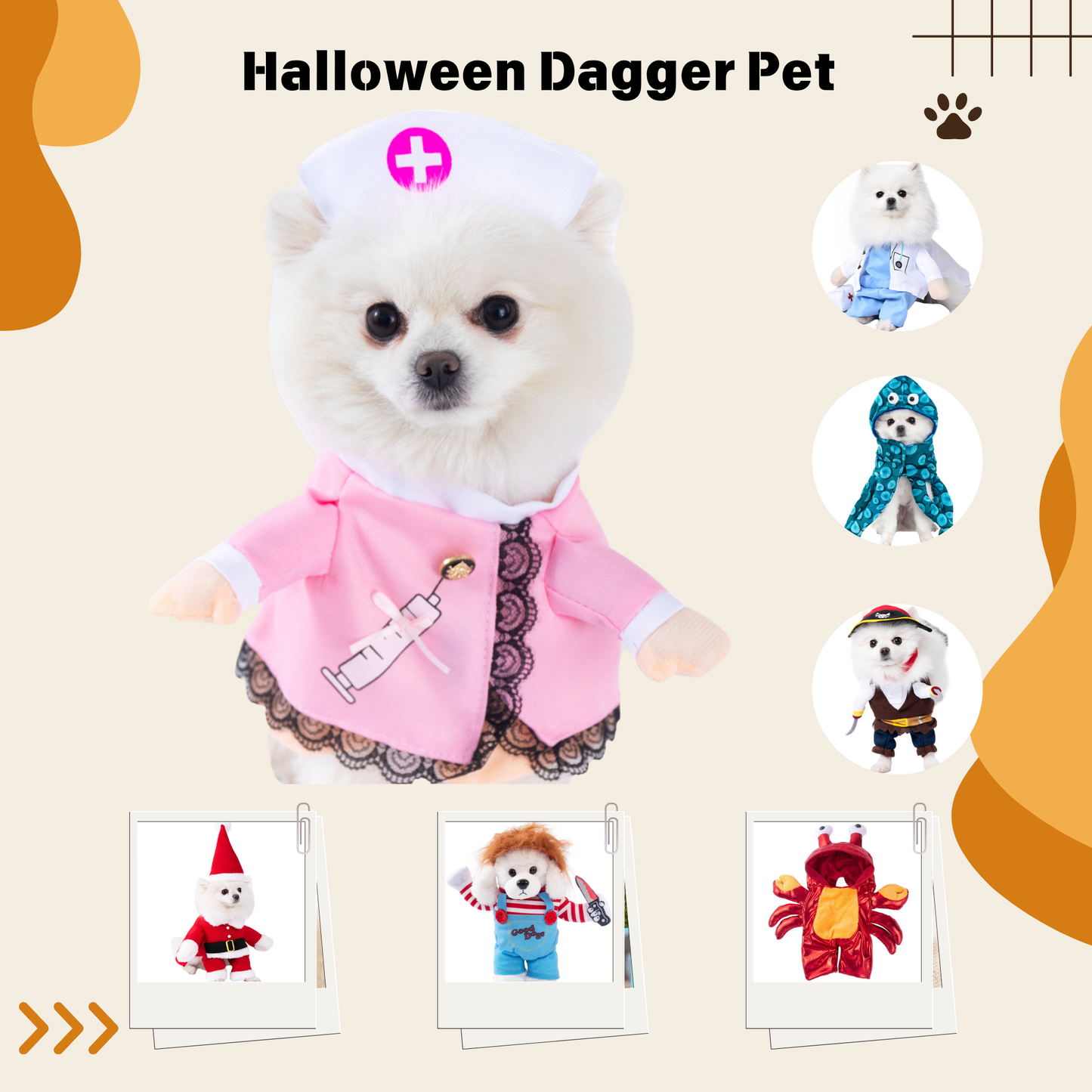 1PCS Halloween Dagger Pet Transformation Dress Festival Funny