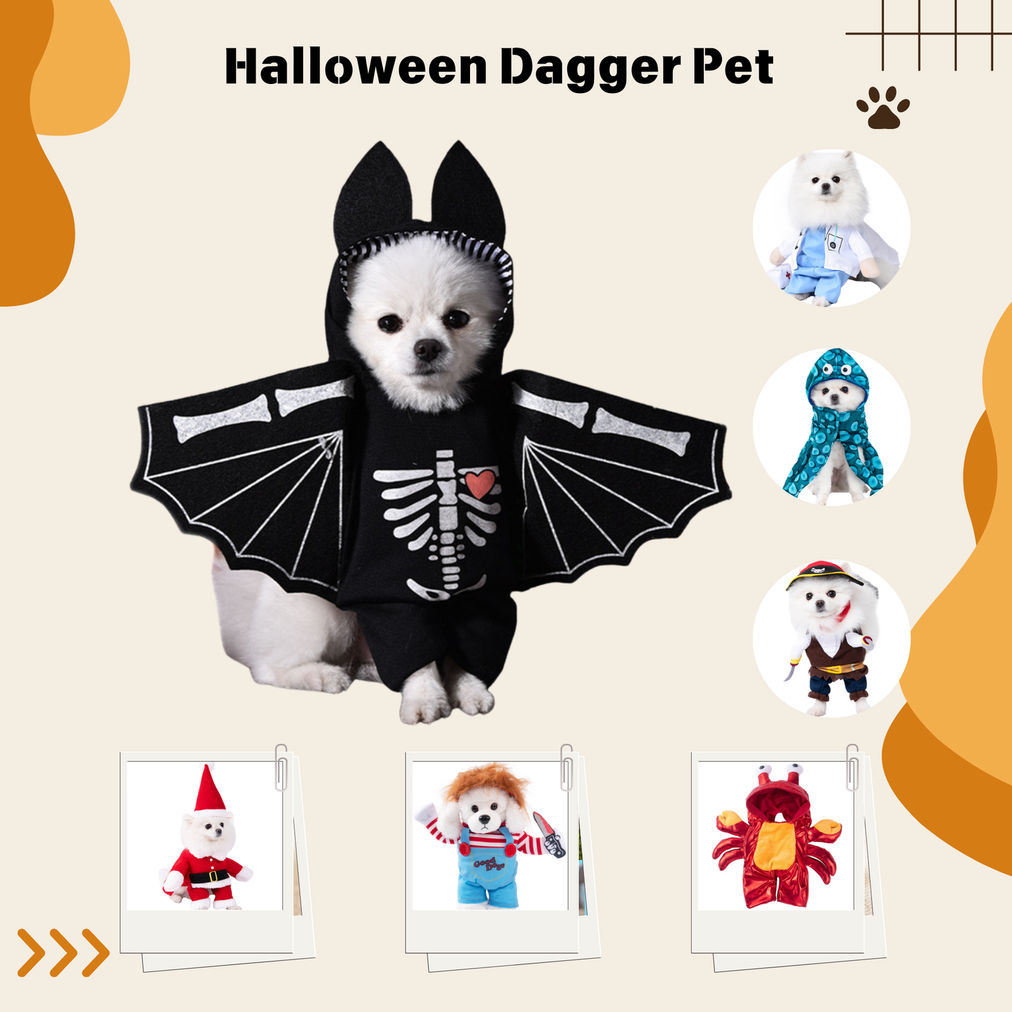 1PCS Halloween Dagger Pet Transformation Dress Festival Funny