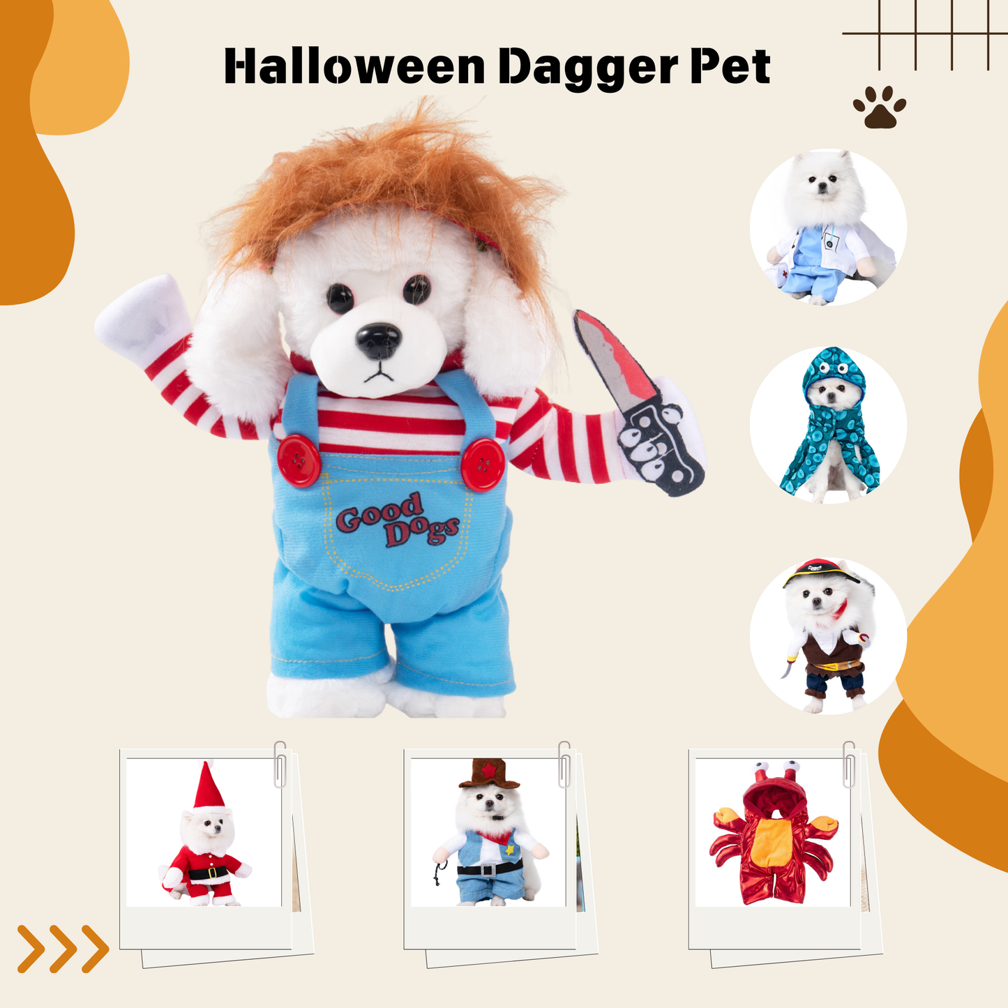 1PCS Halloween Dagger Pet Transformation Dress Festival Funny