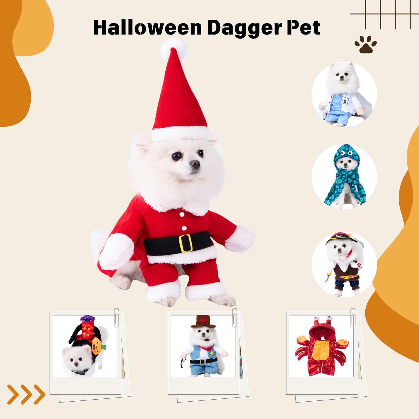 1PCS Halloween Dagger Pet Transformation Dress Festival Funny