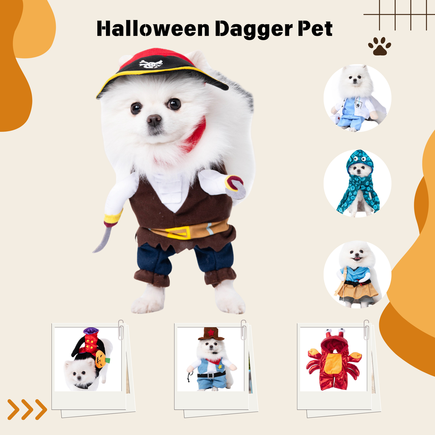 1PCS Halloween Dagger Pet Transformation Dress Festival Funny