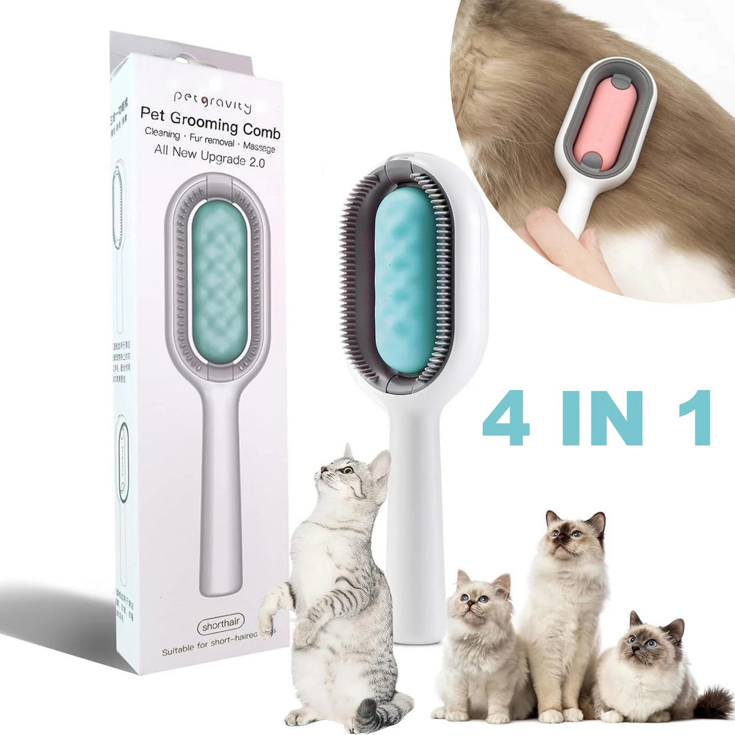 4 In 1 Pet Grooming Combo With Water Tank