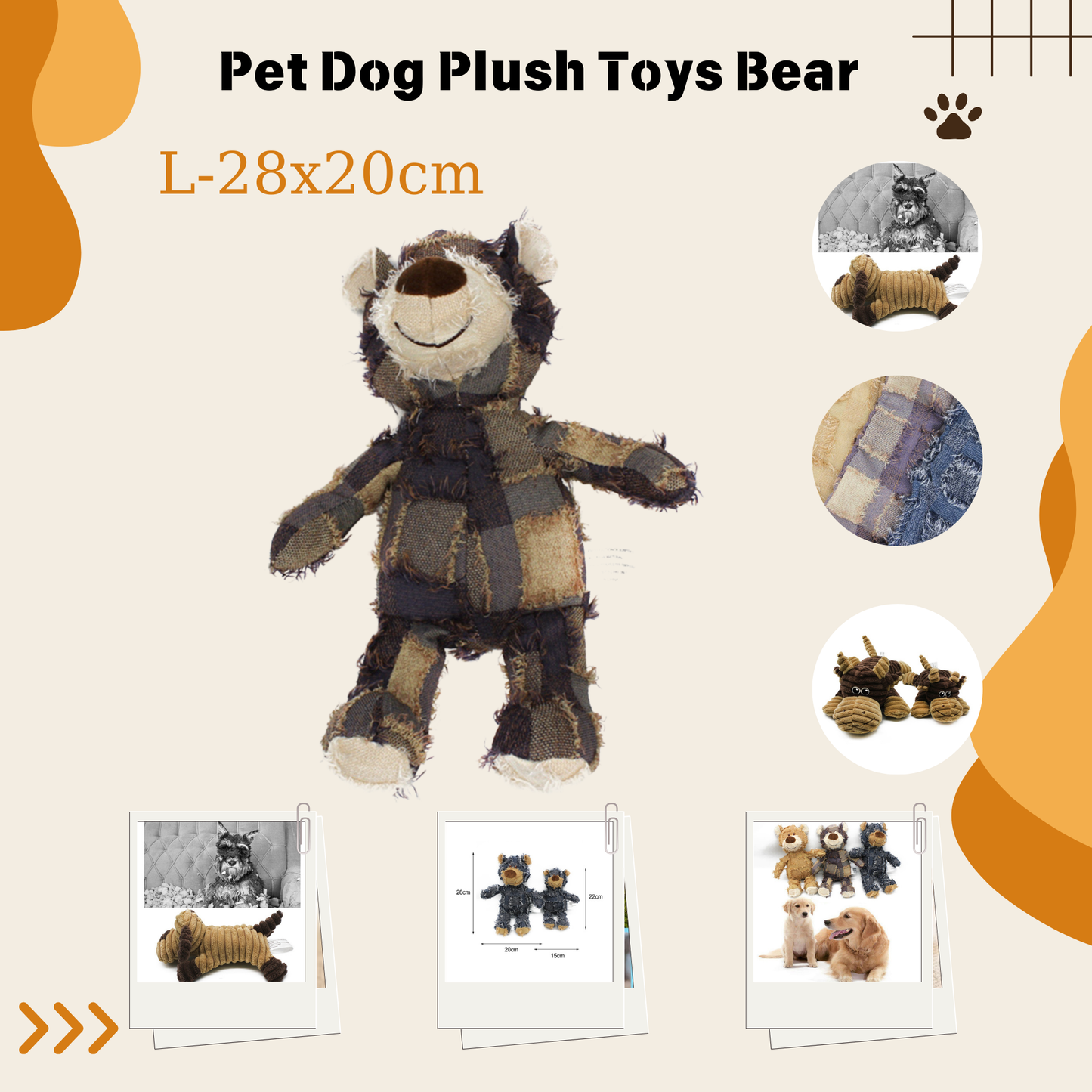 Pet Dog Plush Toys Bear