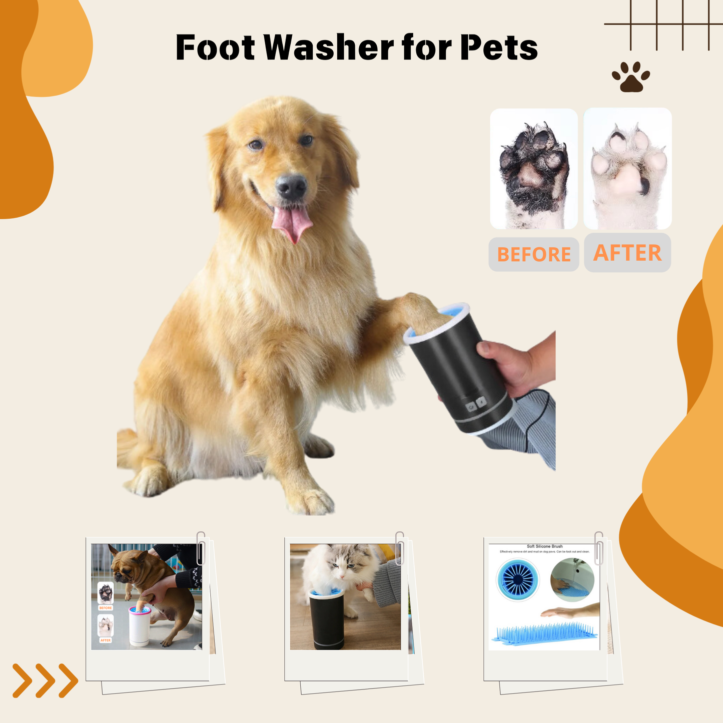 LZOE 3.7V Automatic Foot Washer for Pets