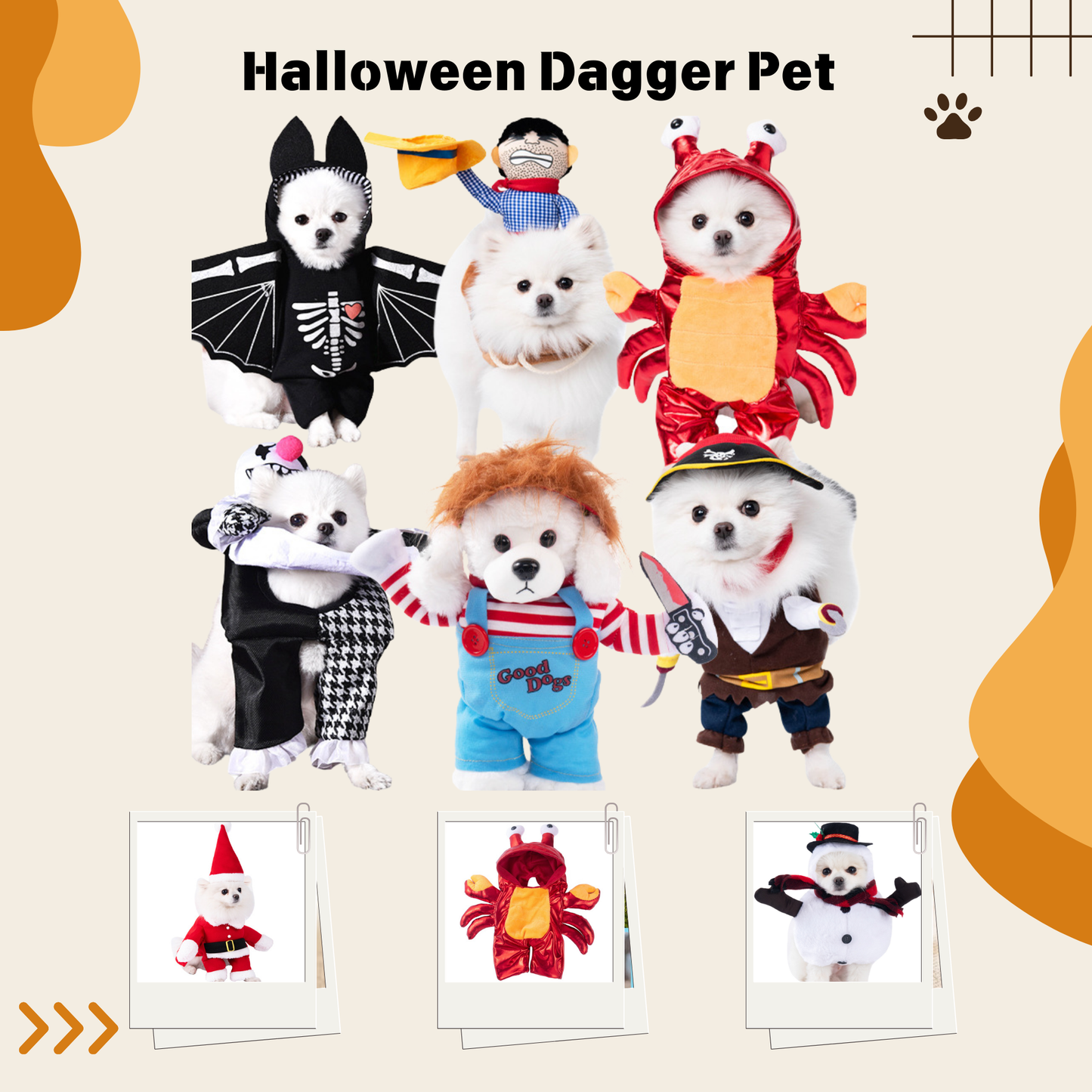 1PCS Halloween Dagger Pet Transformation Dress Festival Funny